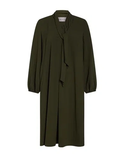 Shirtaporter Woman Midi Dress Military Green Size 4 Polyester In Black