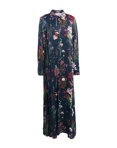 Shirtaporter Woman Midi Dress Navy Size 10 Viscose