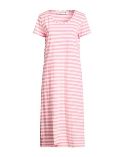 Shirtaporter Woman Midi Dress Pink Size L Cotton