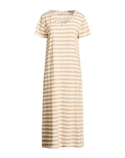 Shirtaporter Woman Midi Dress Sand Size M Cotton In Neutral