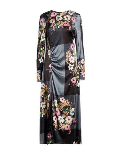 Shirtaporter Woman Midi Dress Slate Blue Size 14 Viscose, Elastane