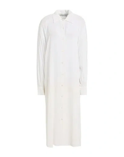 Shirtaporter Woman Midi Dress White Size 12 Rayon