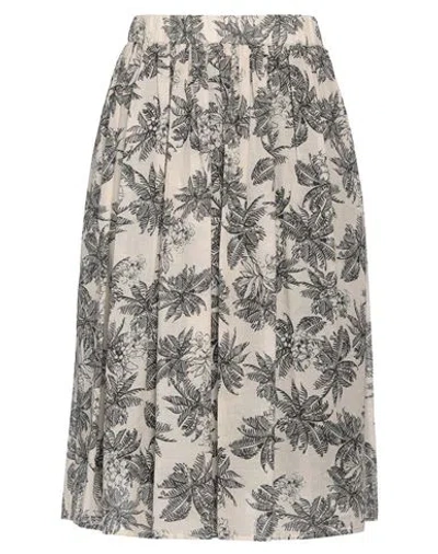 Shirtaporter Woman Midi Skirt Beige Size 10 Cotton, Silk