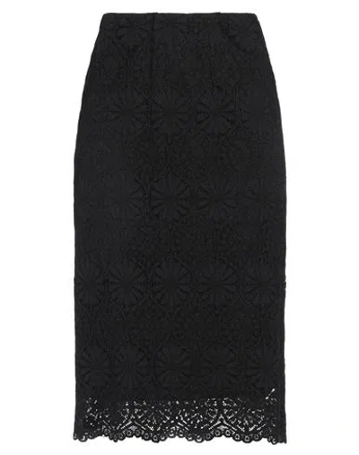 Shirtaporter Woman Midi Skirt Black Size 10 Cotton, Viscose, Polyamide