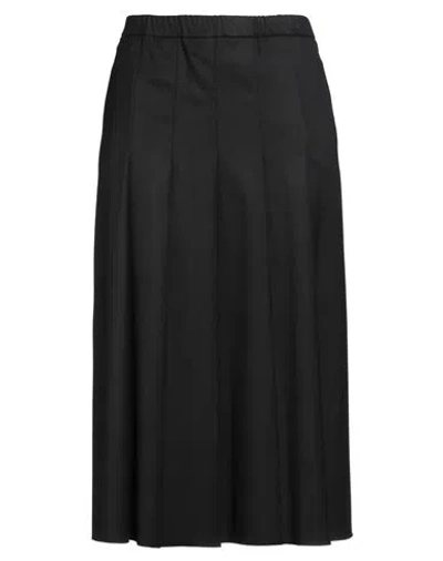 Shirtaporter Woman Midi Skirt Black Size 12 Polyester, Nylon, Elastane