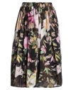 Shirtaporter Woman Midi Skirt Black Size 6 Cotton, Silk
