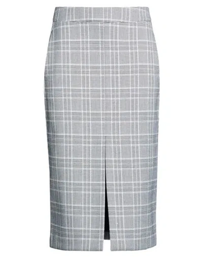 Shirtaporter Woman Midi Skirt Black Size 8 Polyester, Viscose, Polyamide, Elastane In Gray