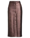Shirtaporter Woman Midi Skirt Bronze Size 8 Polyurethane, Viscose