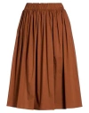 Shirtaporter Woman Midi Skirt Brown Size 10 Cotton, Polyamide, Elastane In Burgundy