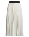 Shirtaporter Woman Midi Skirt Beige Size 10 Polyester In White