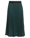 Shirtaporter Woman Midi Skirt Dark Green Size 6 Polyester