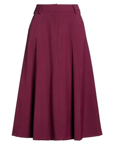 Shirtaporter Woman Midi Skirt Garnet Size 10 Polyamide, Elastane In Purple