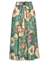 Shirtaporter Woman Midi Skirt Green Size 8 Cotton In Green
