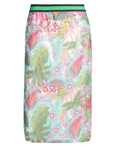Shirtaporter Woman Midi Skirt Light Green Size 10 Polyester In Multi