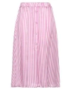 Shirtaporter Woman Midi Skirt Light Purple Size 6 Viscose, Silk In Purple