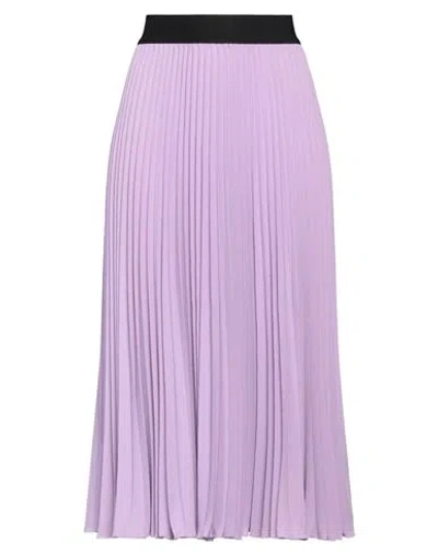 Shirtaporter Woman Midi Skirt Lilac Size 12 Polyester In Purple