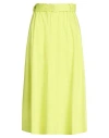 Shirtaporter Woman Midi Skirt Lime Green Size 6 Cotton, Polyamide, Elastane In Green