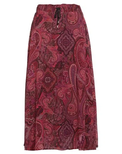 Shirtaporter Woman Midi Skirt Magenta Size 8 Viscose In Purple