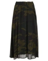 Shirtaporter Woman Midi Skirt Military Green Size 10 Viscose
