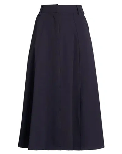 Shirtaporter Woman Midi Skirt Navy Size 10 Polyamide, Elastane In Blue