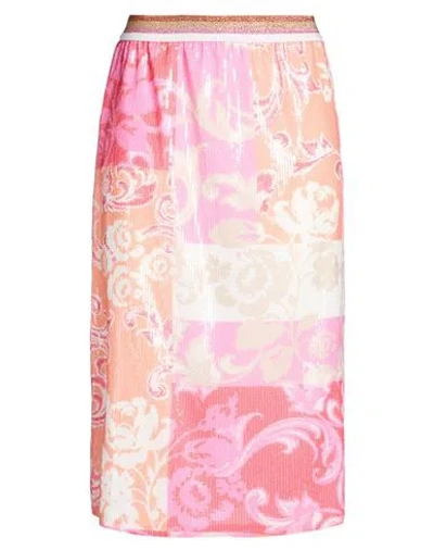Shirtaporter Woman Midi Skirt Pink Size 10 Polyester