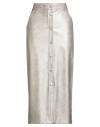 Shirtaporter Woman Midi Skirt Platinum Size 2 Polyurethane, Viscose In Gray