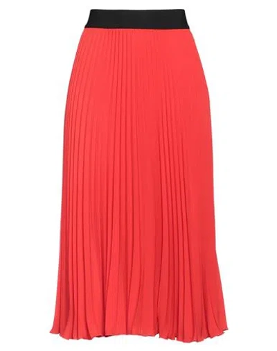 Shirtaporter Woman Midi Skirt Red Size 8 Polyester