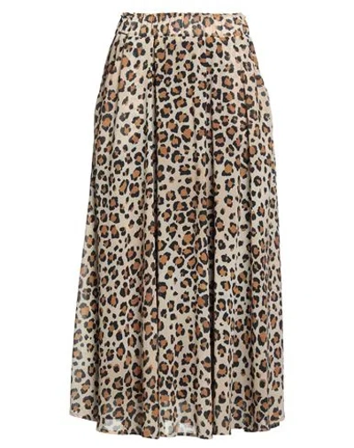 Shirtaporter Woman Midi Skirt Sand Size 10 Viscose