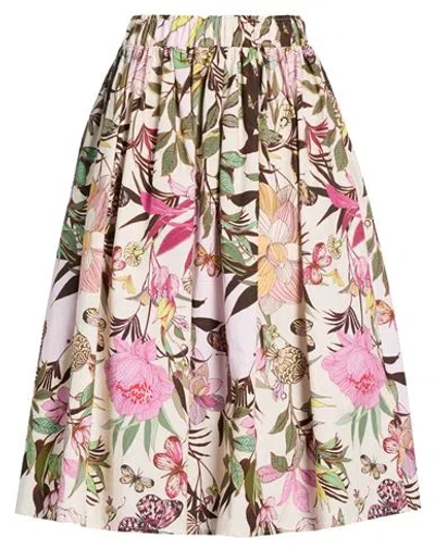 Shirtaporter Woman Midi Skirt White Size 10 Cotton