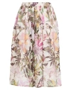 Shirtaporter Woman Midi Skirt White Size 10 Cotton, Silk In Animal Print
