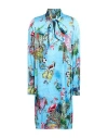 Shirtaporter Woman Mini Dress Azure Size 10 Viscose, Elastane