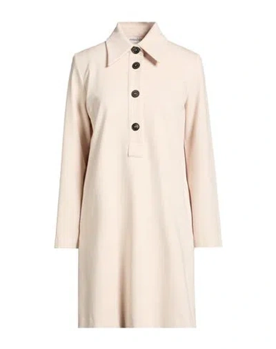 Shirtaporter Woman Mini Dress Beige Size 12 Viscose, Nylon, Elastane In Sand