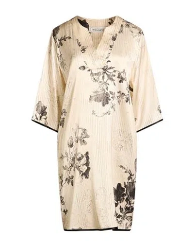 Shirtaporter Woman Mini Dress Beige Size 8 Silk, Elastane In Neutral
