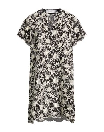 Shirtaporter Woman Mini Dress Black Size 10 Cotton In Multi