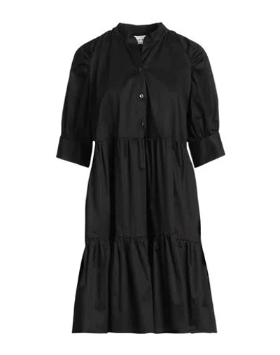 Shirtaporter Woman Mini Dress Black Size 10 Cotton