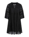 Shirtaporter Woman Mini Dress Black Size 10 Cotton, Viscose, Polyamide