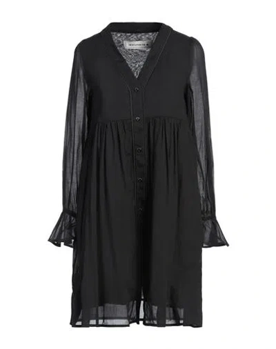 Shirtaporter Woman Mini Dress Black Size 12 Cotton