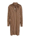 Shirtaporter Woman Mini Dress Camel Size 10 Viscose, Elastane