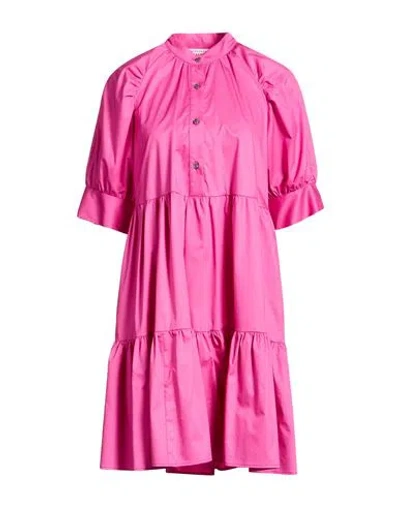 Shirtaporter Woman Mini Dress Fuchsia Size 10 Cotton In Pink