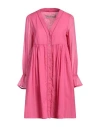 Shirtaporter Woman Mini Dress Fuchsia Size 6 Cotton In Pink
