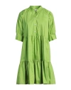 Shirtaporter Woman Mini Dress Green Size 10 Cotton