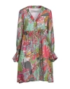 Shirtaporter Woman Mini Dress Green Size 12 Cotton In Green