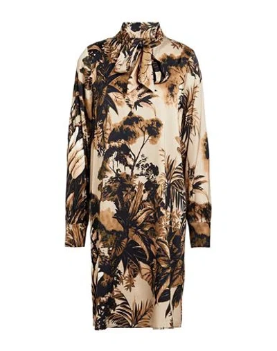 Shirtaporter Woman Mini Dress Khaki Size 10 Viscose, Elastane In Sand
