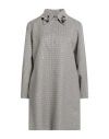 Shirtaporter Woman Mini Dress Khaki Size 14 Polyester, Viscose, Elastane