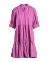 Shirtaporter Woman Mini Dress Mauve Size 10 Cotton In Purple