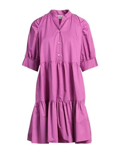 Shirtaporter Woman Mini Dress Mauve Size 10 Cotton In Purple