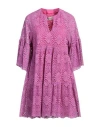 Shirtaporter Woman Mini Dress Mauve Size 10 Cotton, Viscose, Polyamide In Purple