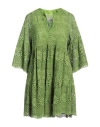 Shirtaporter Woman Mini Dress Military Green Size 10 Cotton, Viscose, Polyamide In Green