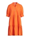 Shirtaporter Woman Mini Dress Orange Size 8 Cotton