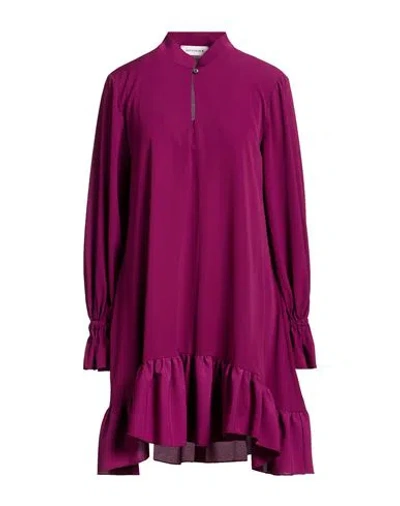 Shirtaporter Woman Mini Dress Plum Size 12 Polyester In Purple